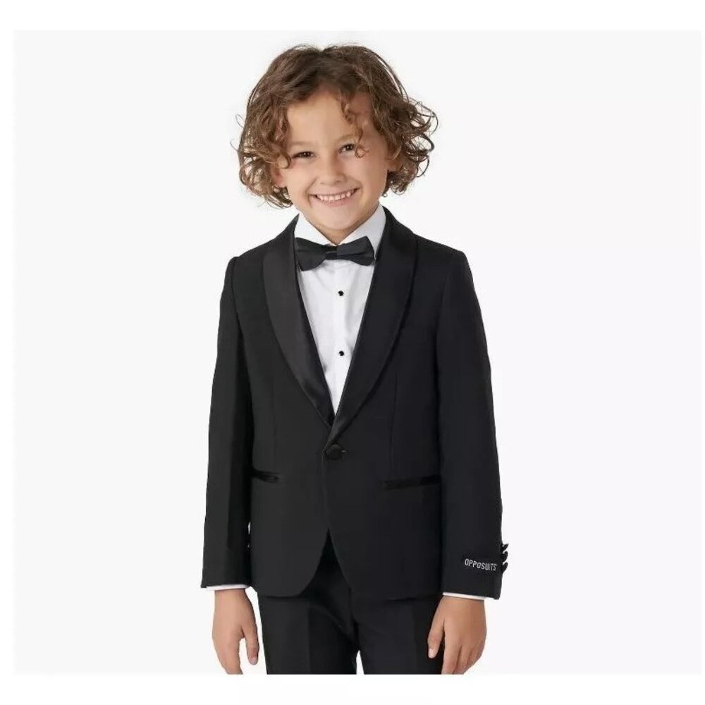 OppoSuits Black Tuxedo Blazer for Kids